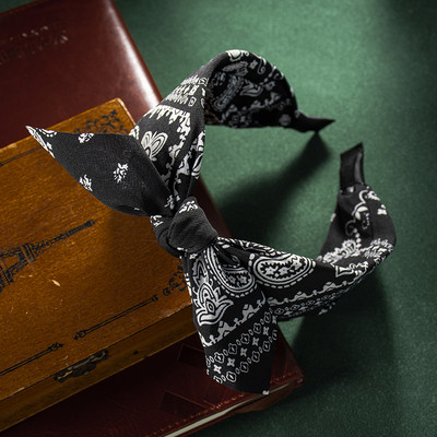 2 stiluri Moda flori de caju Imprimare Centru larg Cercete de păr Accesorii de păr pentru femei Ocazional Arc Cruce Benzi de păr etnice moi