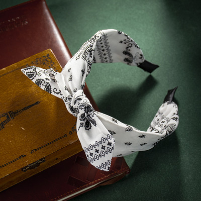 2 stiluri Moda flori de caju Imprimare Centru larg Cercete de păr Accesorii de păr pentru femei Ocazional Arc Cruce Benzi de păr etnice moi