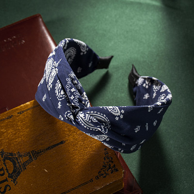 2 stiluri Moda flori de caju Imprimare Centru larg Cercete de păr Accesorii de păr pentru femei Ocazional Arc Cruce Benzi de păr etnice moi