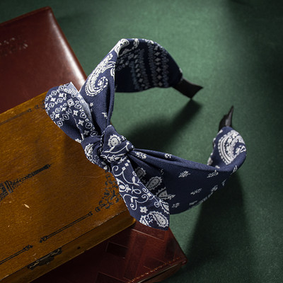 2 stiluri Moda flori de caju Imprimare Centru larg Cercete de păr Accesorii de păr pentru femei Ocazional Arc Cruce Benzi de păr etnice moi