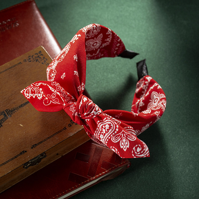 2 stiluri Moda flori de caju Imprimare Centru larg Cercete de păr Accesorii de păr pentru femei Ocazional Arc Cruce Benzi de păr etnice moi