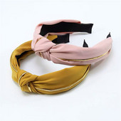 Accesorii pentru păr din bumbac, accesorii pentru păr pentru femei, nod încrucișat, coreeană, de culoare solidă, benzite de păr, bijuterii pentru fete, tiara sport cu margine aurie