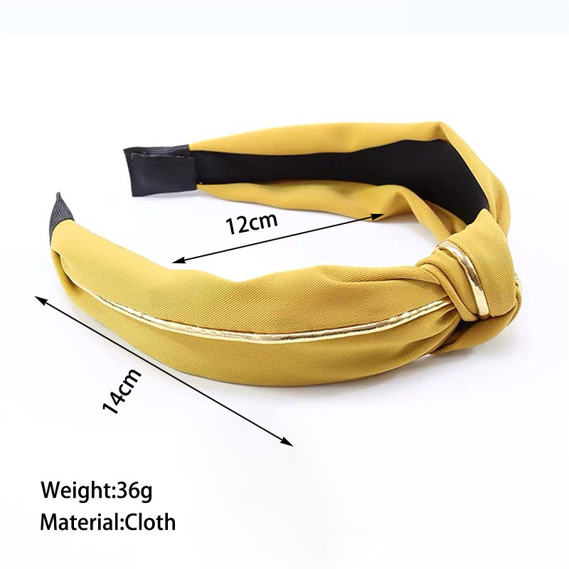 Accesorii pentru păr din bumbac, accesorii pentru păr pentru femei, nod încrucișat, coreeană, de culoare solidă, benzite de păr, bijuterii pentru fete, tiara sport cu margine aurie