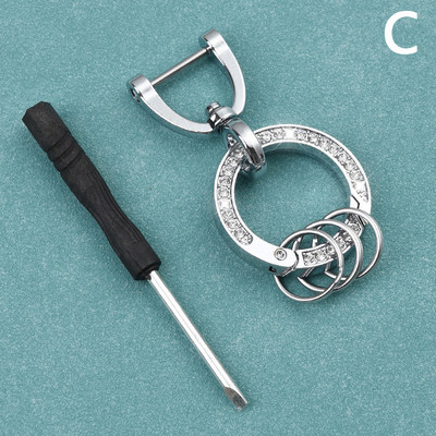 Νέα μόδα Μεταλλικό μπρελόκ στρας υψηλής ποιότητας Ανδρικά Γυναικεία Στρογγυλά μπρελόκ Κομψά στολίδια για κρεμαστά τσάντα Αξεσουάρ μπρελόκ