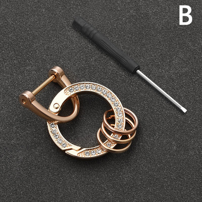 Νέα μόδα Μεταλλικό μπρελόκ στρας υψηλής ποιότητας Ανδρικά Γυναικεία Στρογγυλά μπρελόκ Κομψά στολίδια για κρεμαστά τσάντα Αξεσουάρ μπρελόκ