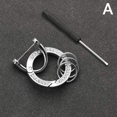 Νέα μόδα Μεταλλικό μπρελόκ στρας υψηλής ποιότητας Ανδρικά Γυναικεία Στρογγυλά μπρελόκ Κομψά στολίδια για κρεμαστά τσάντα Αξεσουάρ μπρελόκ