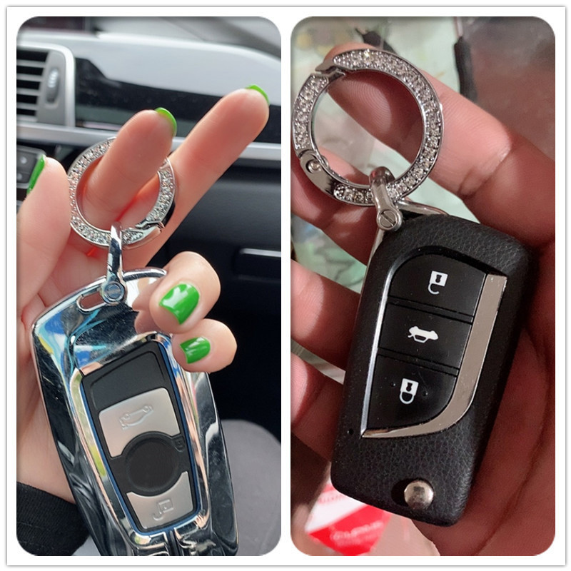 Νέα μόδα Μεταλλικό μπρελόκ στρας υψηλής ποιότητας Ανδρικά Γυναικεία Στρογγυλά μπρελόκ Κομψά στολίδια για κρεμαστά τσάντα Αξεσουάρ μπρελόκ