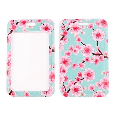 DZ1445 Új Sakura Cherry Blossoms Flower zsinór kártya azonosító jelvénytartó kulcstartó bérlet edzőterem mobil gyerekek kulcstartó kulcstartók ajándékok