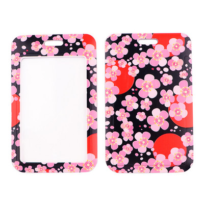 DZ1445 Új Sakura Cherry Blossoms Flower zsinór kártya azonosító jelvénytartó kulcstartó bérlet edzőterem mobil gyerekek kulcstartó kulcstartók ajándékok