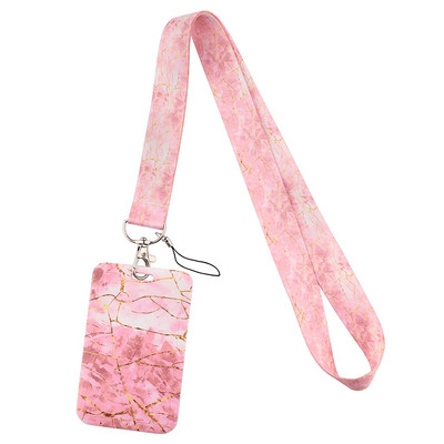 DZ1445 Új Sakura Cherry Blossoms Flower zsinór kártya azonosító jelvénytartó kulcstartó bérlet edzőterem mobil gyerekek kulcstartó kulcstartók ajándékok