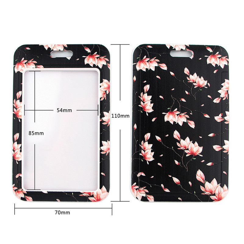 DZ1445 Új Sakura Cherry Blossoms Flower zsinór kártya azonosító jelvénytartó kulcstartó bérlet edzőterem mobil gyerekek kulcstartó kulcstartók ajándékok