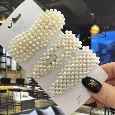 Moda Imitații de perle Kawaii Agrafe de păr Accesorii pentru femei Păr cu flori geometrice Barrete pentru cap Acele de păr dulci Fete