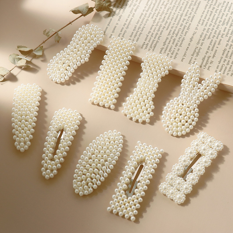 Moda Imitații de perle Kawaii Agrafe de păr Accesorii pentru femei Păr cu flori geometrice Barrete pentru cap Acele de păr dulci Fete