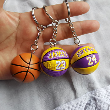 Баскетболна звезда идол име ключодържател мач топка висулка за ключодържатели за чанта спорт футболни фенове ключодържател мъже жени подарък