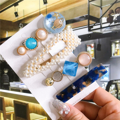 23 de stiluri accesorii de păr femei acrilic Planet Starfish Barrette Set cleme de păr coreeane perle agrafe femei bijuterii 2020