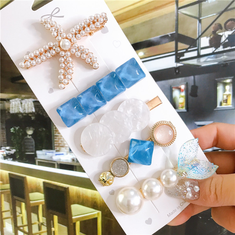 23 de stiluri accesorii de păr femei acrilic Planet Starfish Barrette Set cleme de păr coreeane perle agrafe femei bijuterii 2020