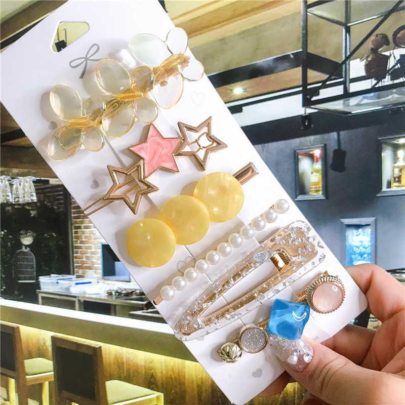 23 de stiluri accesorii de păr femei acrilic Planet Starfish Barrette Set cleme de păr coreeane perle agrafe femei bijuterii 2020