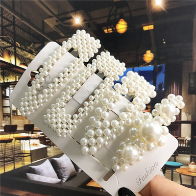 Agrafă de păr din acril de modă Ins pentru femei, fete, set de barete, agrafe cu perle, accesorii de păr geometrice coreene, cleme de păr pentru copii 2020