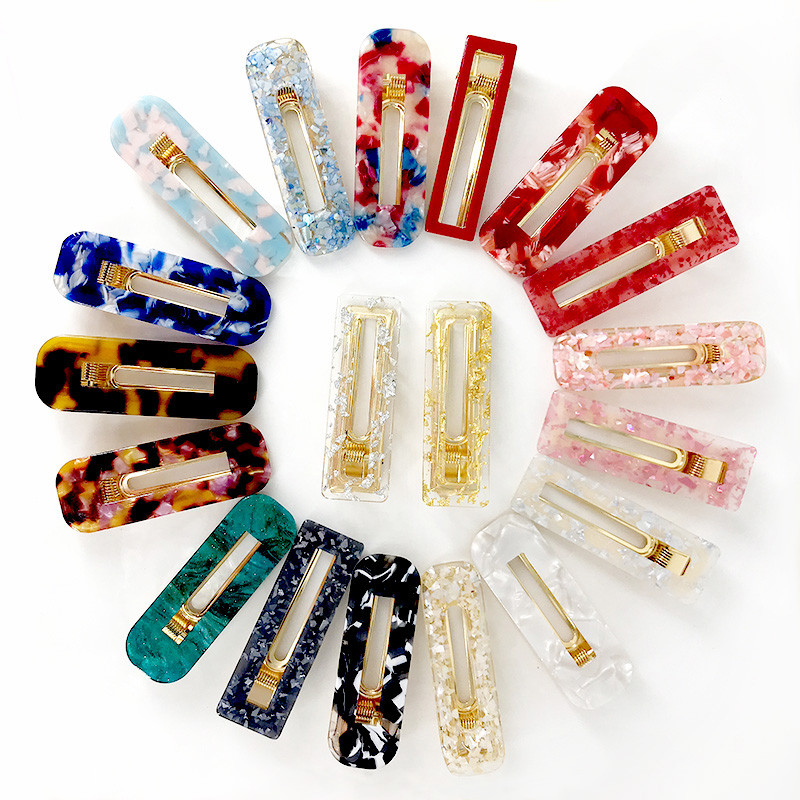 Agrafă de păr din acril de modă Ins pentru femei, fete, set de barete, agrafe cu perle, accesorii de păr geometrice coreene, cleme de păr pentru copii 2020