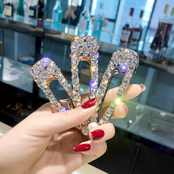 Big Full Crystal Hair Pins Clips for Women Head Κοσμήματα Κορεατικά χρυσά μαργαριτάρια φουρκέτες Αξεσουάρ για τα μαλλιά γάμου Δώρο