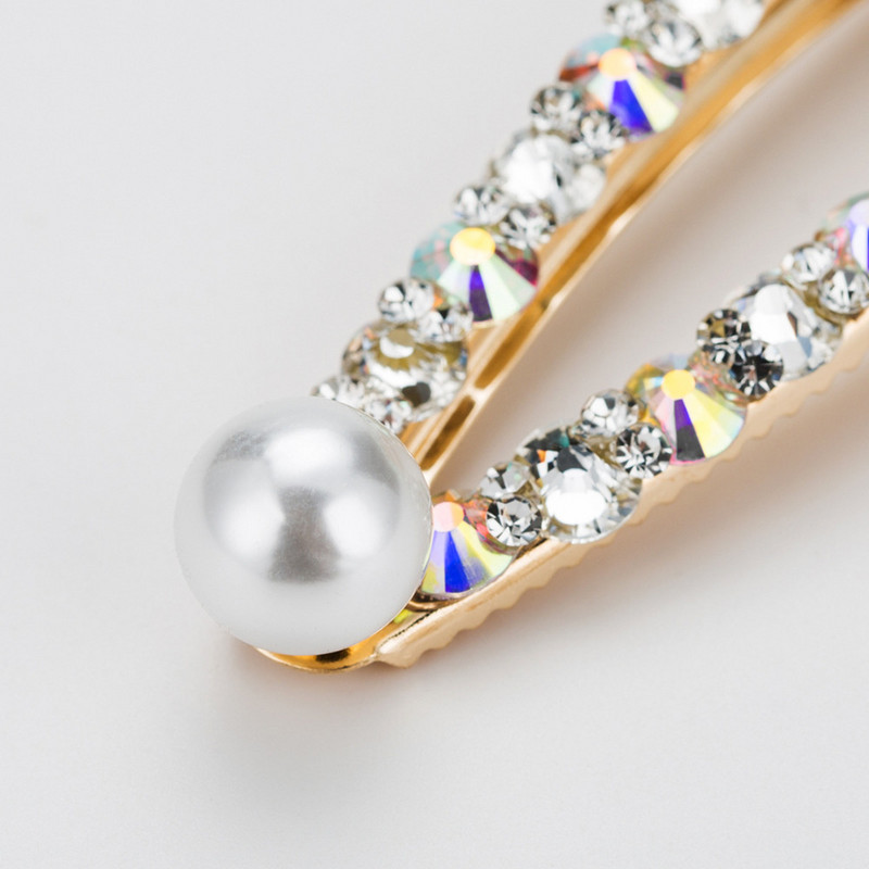 Nagy teli kristály Hajtűk Clipek Női Fej Ékszer Koreai Arany Gyöngy Hajtűk Fejfedők Esküvői Haj Kiegészítők Ajándék