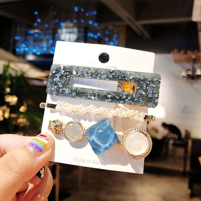 3 ks/sada módnych sponiek do vlasov pre ženy, vlasové doplnky, vintage akrylové flitrované BB sponky do vlasov, dievčenské imitácie perál, sponky do vlasov, šperky