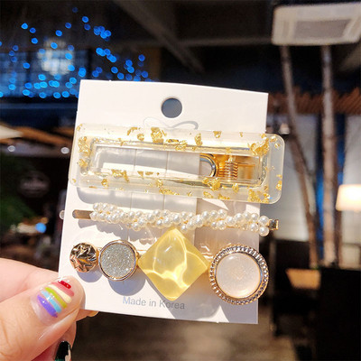 3 ks/sada módnych sponiek do vlasov pre ženy, vlasové doplnky, vintage akrylové flitrované BB sponky do vlasov, dievčenské imitácie perál, sponky do vlasov, šperky