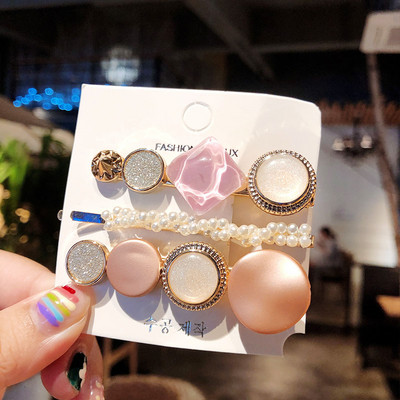 3 ks/sada módnych sponiek do vlasov pre ženy, vlasové doplnky, vintage akrylové flitrované BB sponky do vlasov, dievčenské imitácie perál, sponky do vlasov, šperky