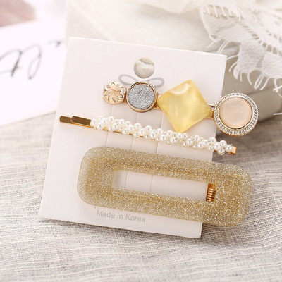 3 ks/sada módnych sponiek do vlasov pre ženy, vlasové doplnky, vintage akrylové flitrované BB sponky do vlasov, dievčenské imitácie perál, sponky do vlasov, šperky