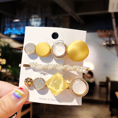 3 ks/sada módnych sponiek do vlasov pre ženy, vlasové doplnky, vintage akrylové flitrované BB sponky do vlasov, dievčenské imitácie perál, sponky do vlasov, šperky