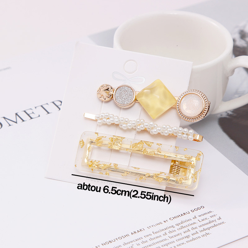3 ks/sada módnych sponiek do vlasov pre ženy, vlasové doplnky, vintage akrylové flitrované BB sponky do vlasov, dievčenské imitácie perál, sponky do vlasov, šperky