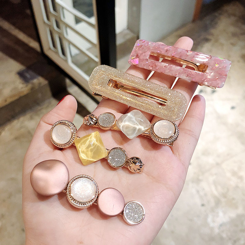 3 ks/sada módnych sponiek do vlasov pre ženy, vlasové doplnky, vintage akrylové flitrované BB sponky do vlasov, dievčenské imitácie perál, sponky do vlasov, šperky