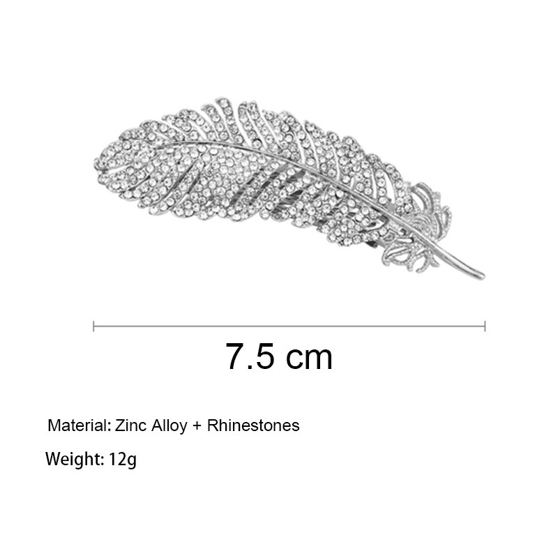 Accesorii pentru păr din pene de cristal coreeane Bijuterii auriu argintiu Agrafe mari de păr din metal pentru femei Crăciun pentru nunta Agrafe pentru fete
