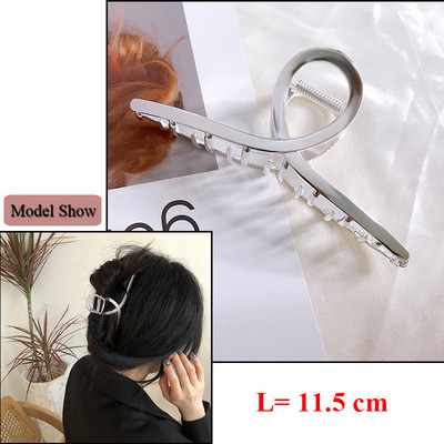 Oversize Crystal Gold Silver Metal Crab Hajcsattok Gyöngy haj Kiegészítők Női Trend Geometric Cross Hair Claw Clamp 2022
