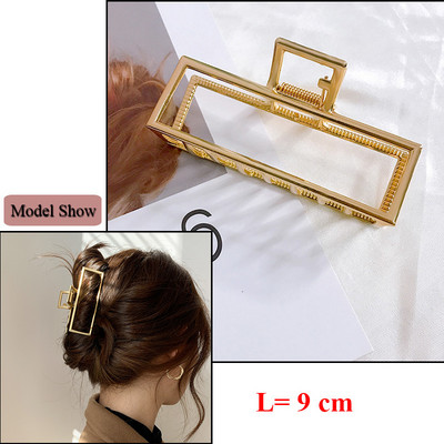 Oversize Crystal Gold Silver Metal Crab Hajcsattok Gyöngy haj Kiegészítők Női Trend Geometric Cross Hair Claw Clamp 2022