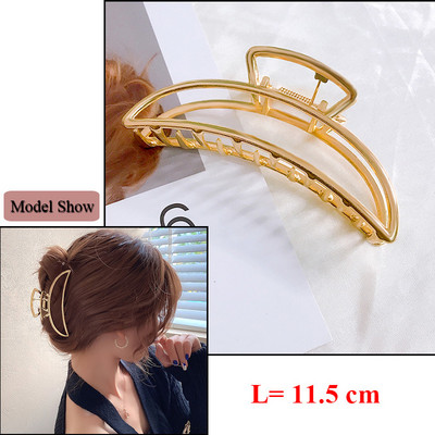 Oversize Crystal Gold Silver Metal Crab Hajcsattok Gyöngy haj Kiegészítők Női Trend Geometric Cross Hair Claw Clamp 2022