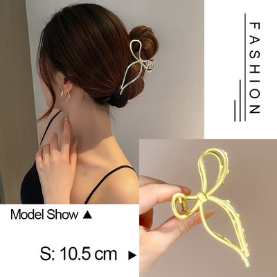 Oversize Crystal Gold Silver Metal Crab Hajcsattok Gyöngy haj Kiegészítők Női Trend Geometric Cross Hair Claw Clamp 2022