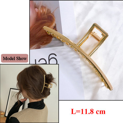 Oversize Crystal Gold Silver Metal Crab Hajcsattok Gyöngy haj Kiegészítők Női Trend Geometric Cross Hair Claw Clamp 2022