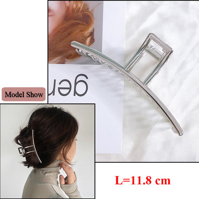 Oversize Crystal Gold Silver Metal Crab Hajcsattok Gyöngy haj Kiegészítők Női Trend Geometric Cross Hair Claw Clamp 2022