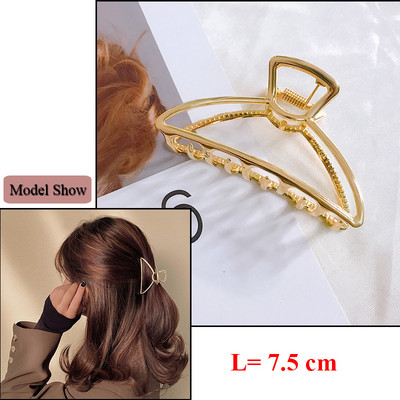 Oversize Crystal Gold Silver Metal Crab Hajcsattok Gyöngy haj Kiegészítők Női Trend Geometric Cross Hair Claw Clamp 2022