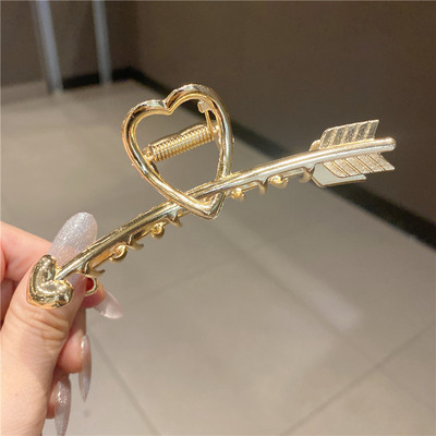 Oversize Crystal Gold Silver Metal Crab Hajcsattok Gyöngy haj Kiegészítők Női Trend Geometric Cross Hair Claw Clamp 2022