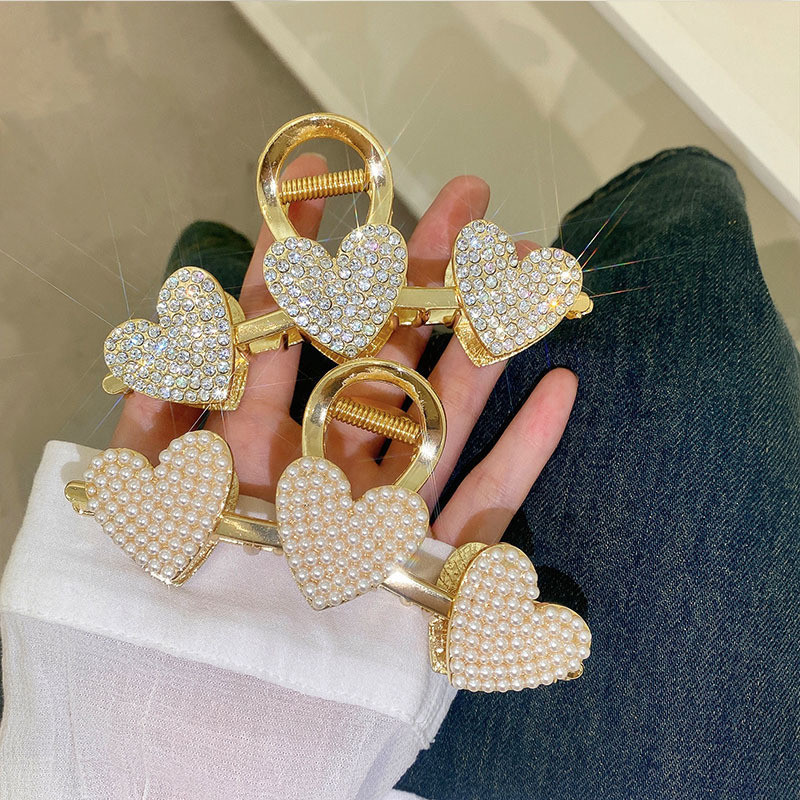 Oversize Crystal Gold Silver Metal Crab Hajcsattok Gyöngy haj Kiegészítők Női Trend Geometric Cross Hair Claw Clamp 2022