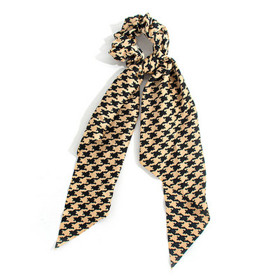 Panglică cu imprimare florală în stil 37 Benzi elastice pentru păr Papion Scrunchies pentru femei Nouă eșarfă lungă Bentite din șifon Accesorii pentru păr