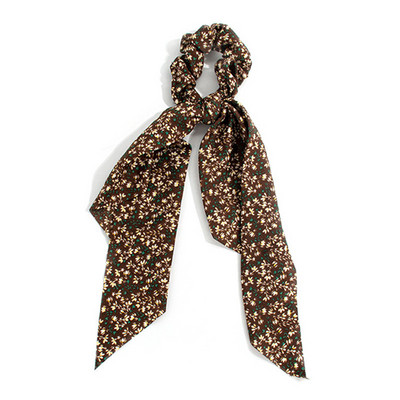 Panglică cu imprimare florală în stil 37 Benzi elastice pentru păr Papion Scrunchies pentru femei Nouă eșarfă lungă Bentite din șifon Accesorii pentru păr