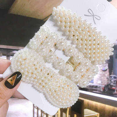 3 buc/set de perle din plastic Barette agrafă de păr pentru femei Accesorii de păr la modă coreeană geometrică agrafă de păr pentru femei Oranments