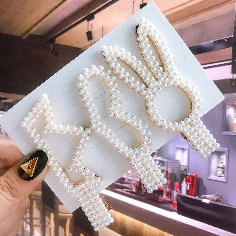 3 buc/set de perle din plastic Barette agrafă de păr pentru femei Accesorii de păr la modă coreeană geometrică agrafă de păr pentru femei Oranments