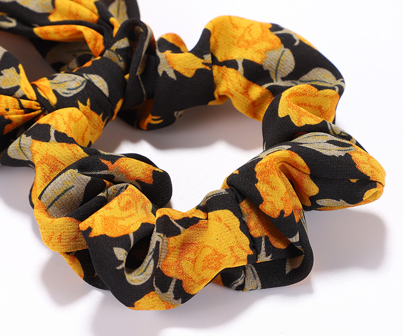 Benzi elastice de păr pentru femei cu imprimare florală eșarfă lungă scrunchie moda coreeană accesorii de păr pentru fete cravate fundă panglică accesorii pentru cap
