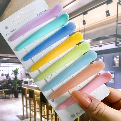 8 buc/set Accesorii de păr Agrafe de păr pentru coafare de salon de bază pentru femei, din plastic anti-alunecare, cleme de păr multicolore, comerț cu ridicata 2021