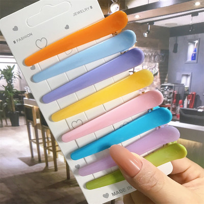 8 buc/set Accesorii de păr Agrafe de păr pentru coafare de salon de bază pentru femei, din plastic anti-alunecare, cleme de păr multicolore, comerț cu ridicata 2021