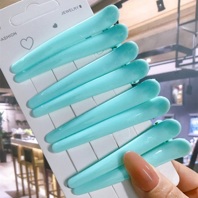 8 buc/set Accesorii de păr Agrafe de păr pentru coafare de salon de bază pentru femei, din plastic anti-alunecare, cleme de păr multicolore, comerț cu ridicata 2021